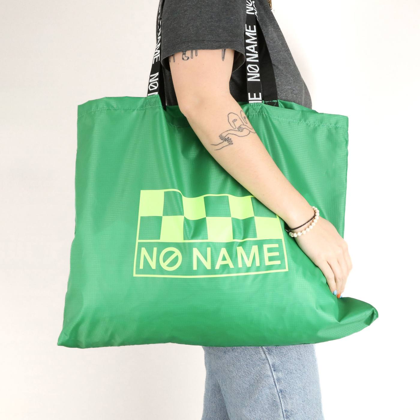 BORSA IN NYLON - VERDE/LIMONE